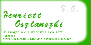 henriett oszlanszki business card